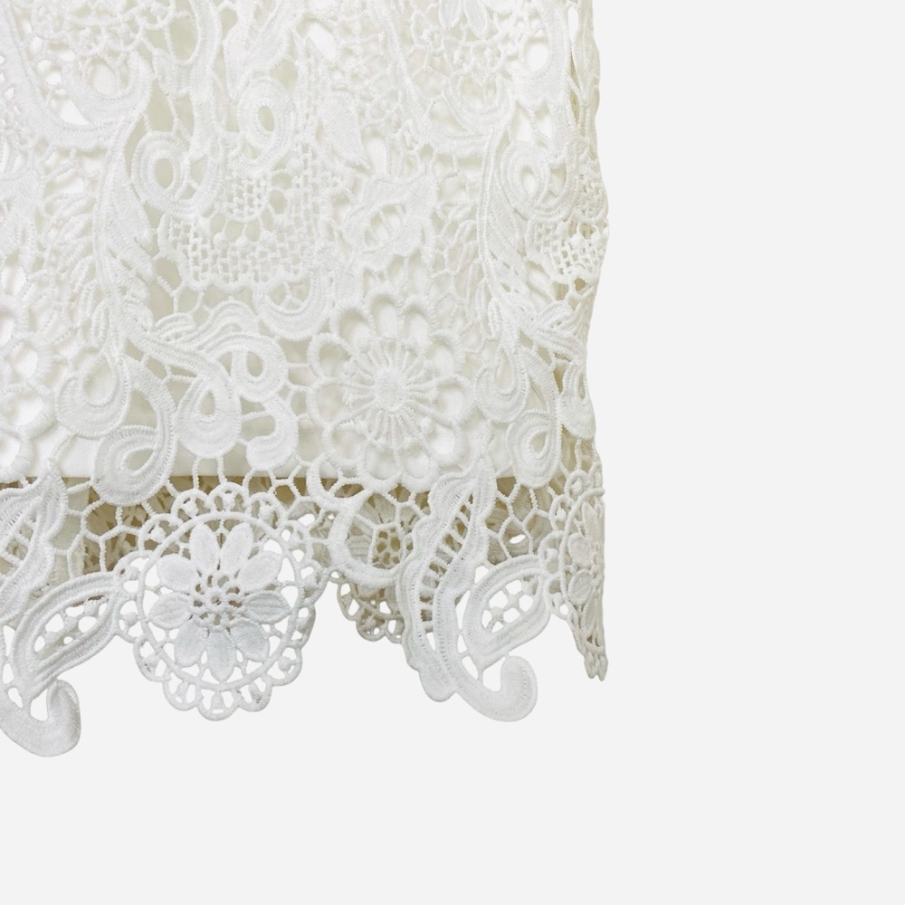 Lulus Pass The Prosecco White Lace Bodycon Mini Dress Sz M - Picture 4 of 14